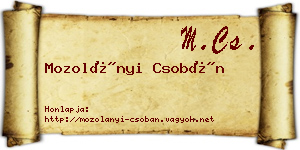 Mozolányi Csobán névjegykártya